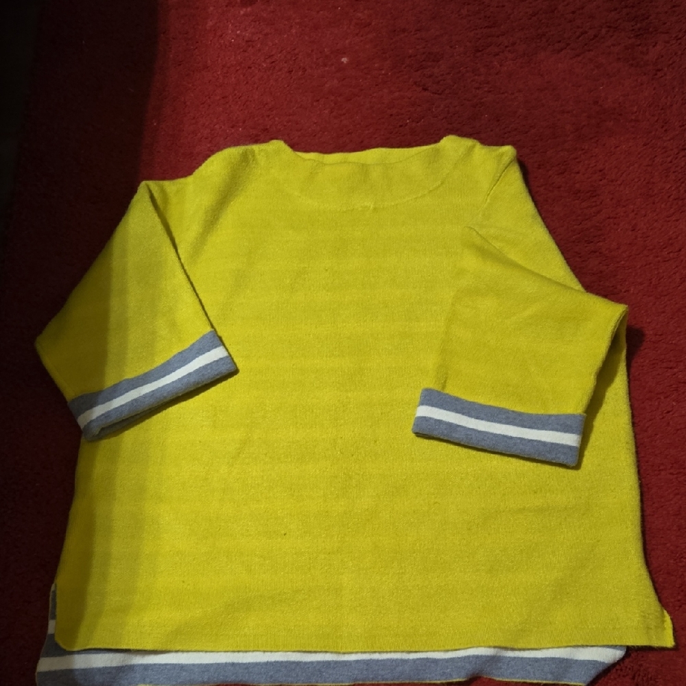 Olivers Vibrant Yellow Sweater with Blue Accents